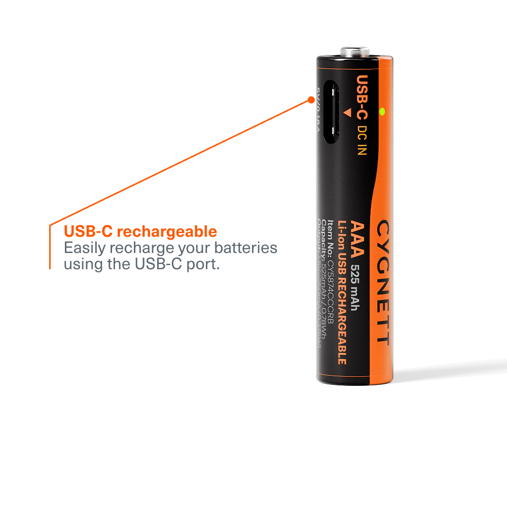 AAA USB-C Rechargeable Li-ion Battery (4 Pack) - Image 3