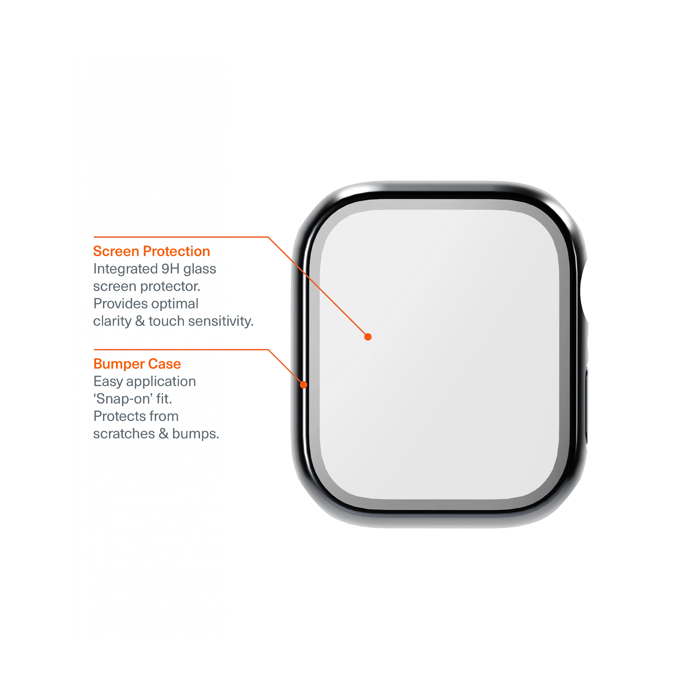 Apple Watch 7 Case with Glass Screen Protector 45mm - Image 4